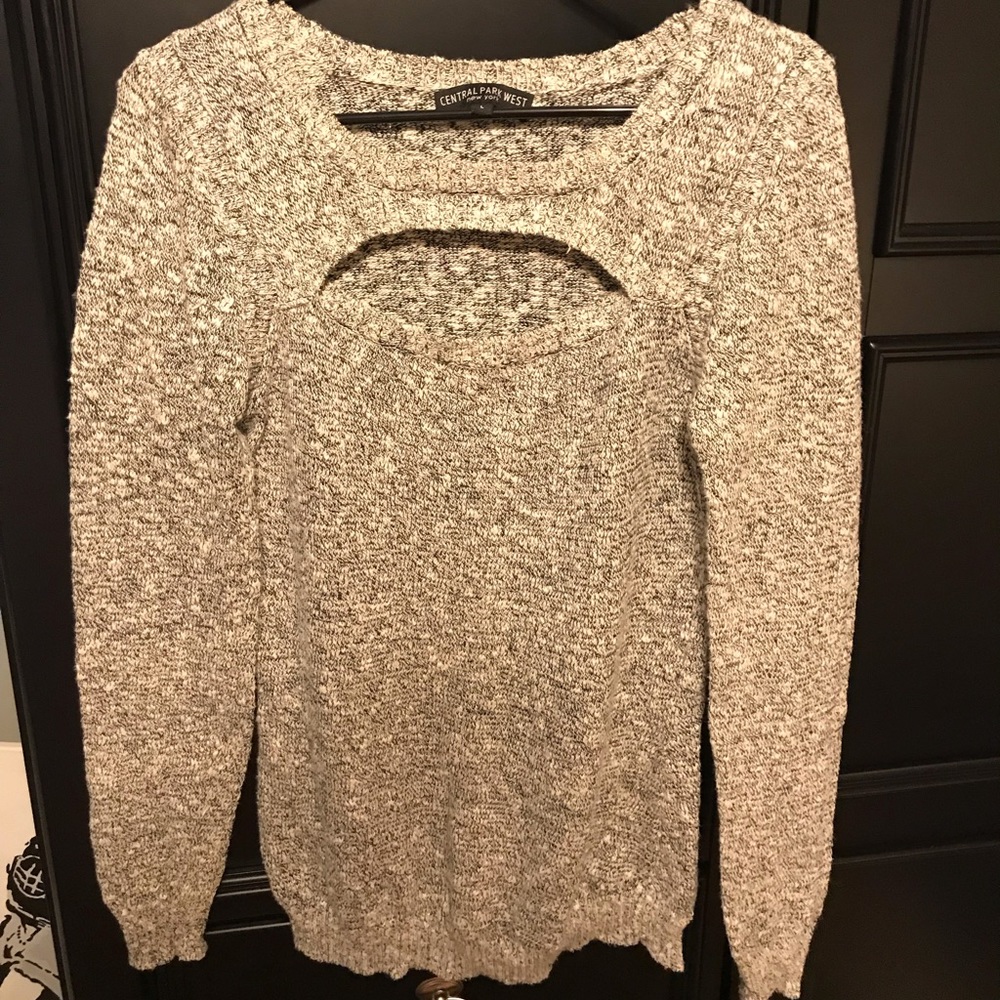Grey Central Park West Cutout Sweater